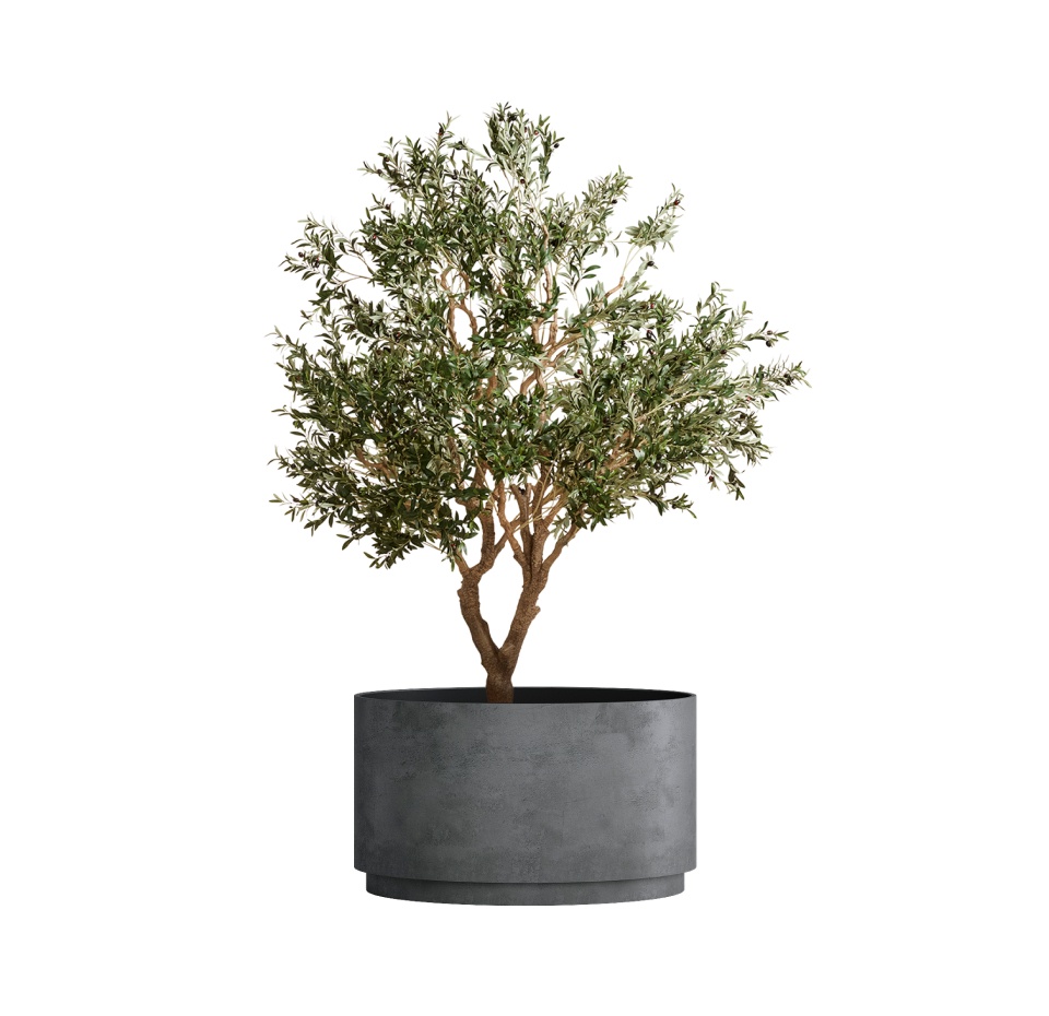 Кашпо CONCRETIKA CYLINDER XL SMOKEY BLUE D70H45