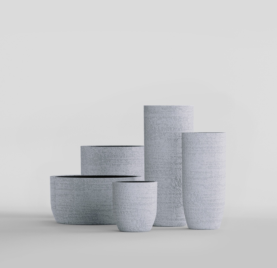 Кашпо CONCRETIKA YAR EROSIA WHITE D46H110