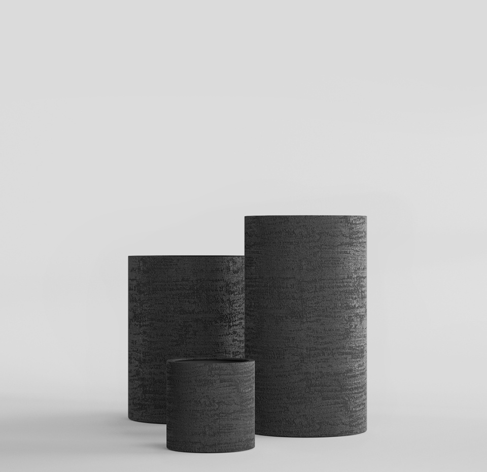 Кашпо CONCRETIKA CYLINDER EROSIA BLACK D30H90