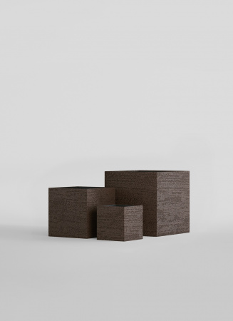 Кашпо CONCRETIKA CUBE EROSIA BROWN 90x90x90