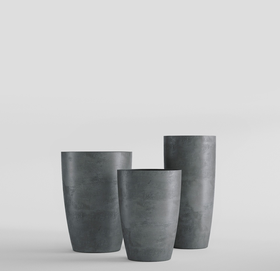 Кашпо CONCRETIKA CONUS SMOKEY BLUE D40H80