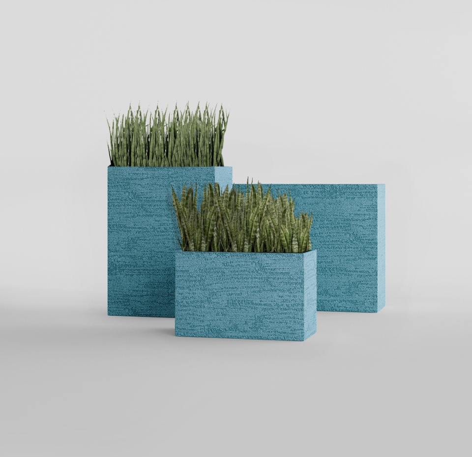 Кашпо CONCRETIKA DIVIDER EROSIA BLUE 60x30x50