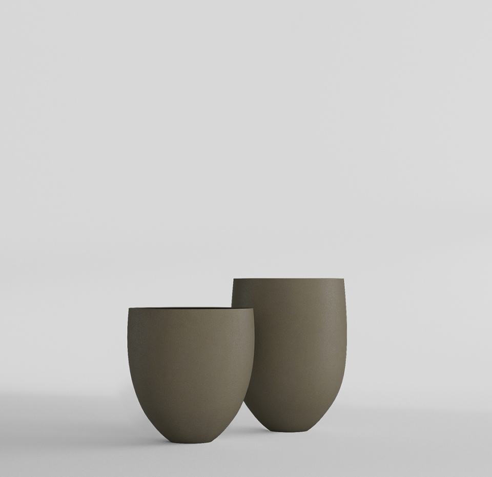 Кашпо CONCRETIKA BARREL OLIVE D41H60