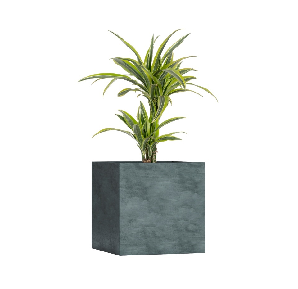 Кашпо CONCRETIKA CUBE OCEAN GREEN 80x80x80