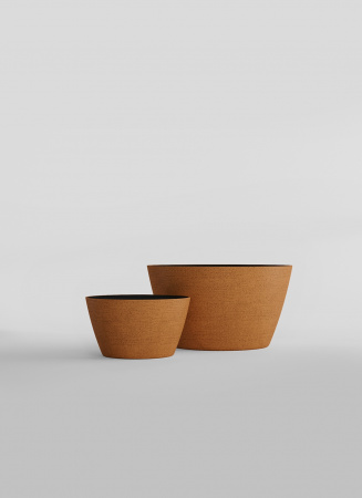 Кашпо CONCRETIKA BOWL EROSIA OCHRE D65H36