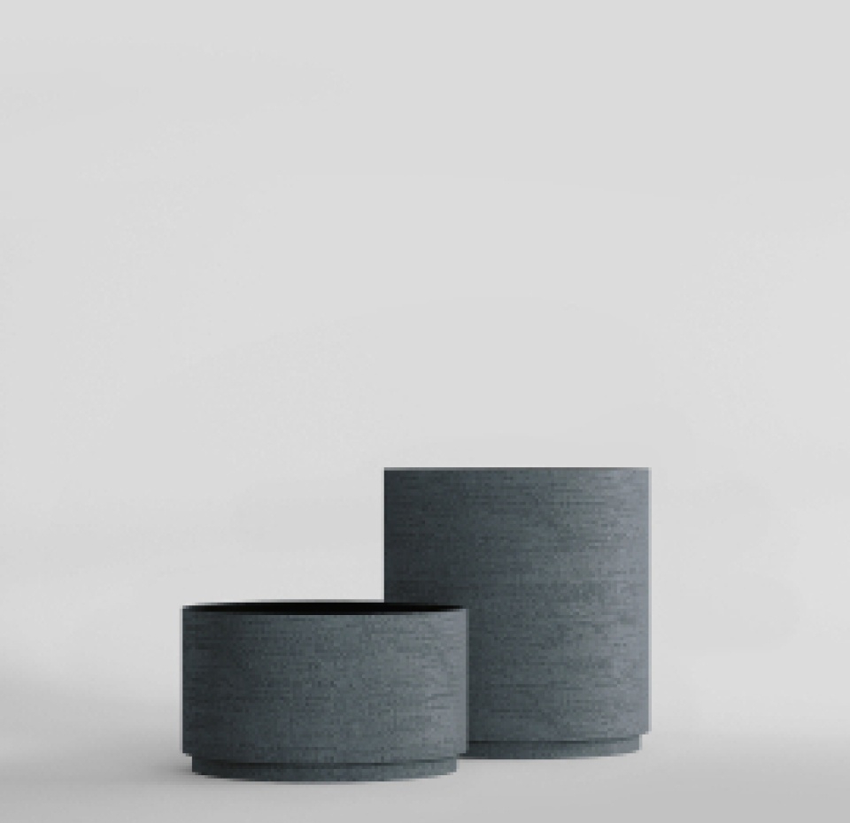 Кашпо CONCRETIKA CYLINDER XL EROSIA GREY D80H85