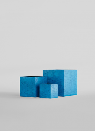 Кашпо CONCRETIKA CUBE COBALT BLUE 60x60x60