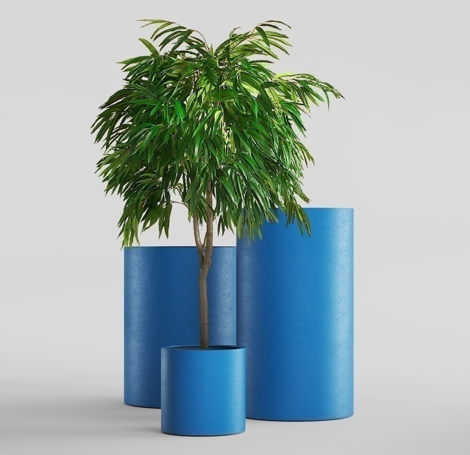 Кашпо CONCRETIKA CYLINDER DARK BLUE D40H40