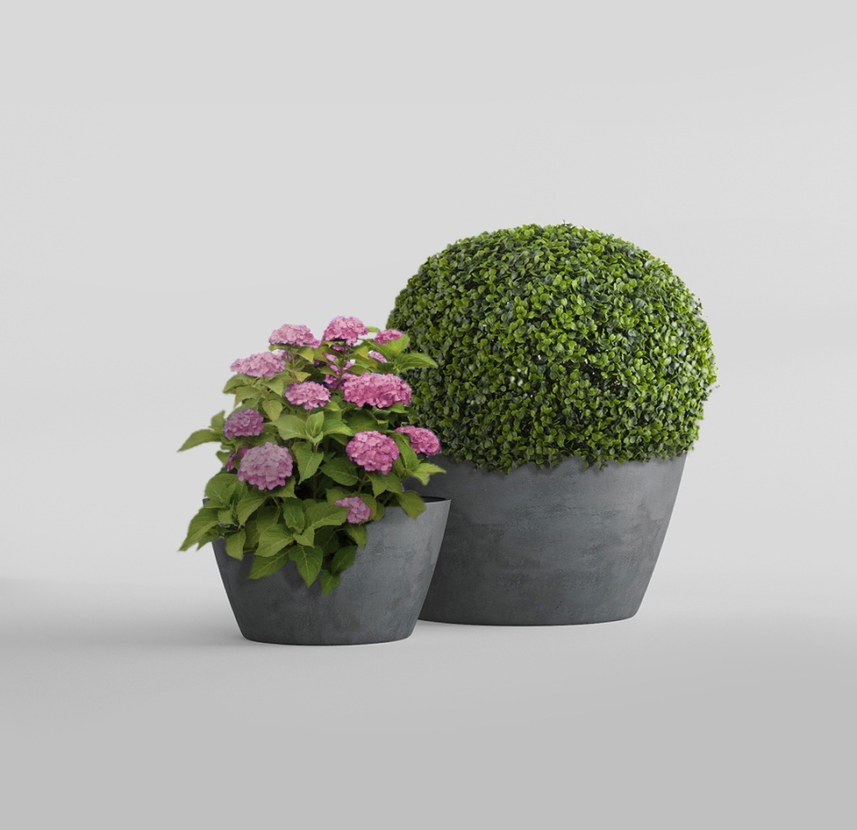 Кашпо CONCRETIKA BOWL SMOKEY BLUE D65H36