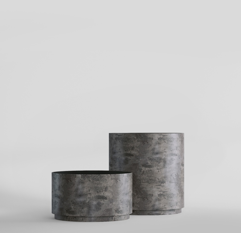Кашпо CONCRETIKA CYLINDER XL CONCRETE GREY DARK D120H120