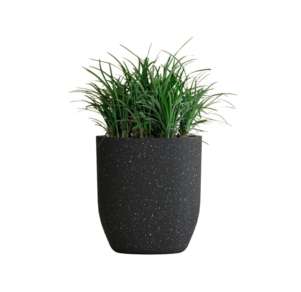 Кашпо CONCRETIKA YAR EGG BLACK D40H44