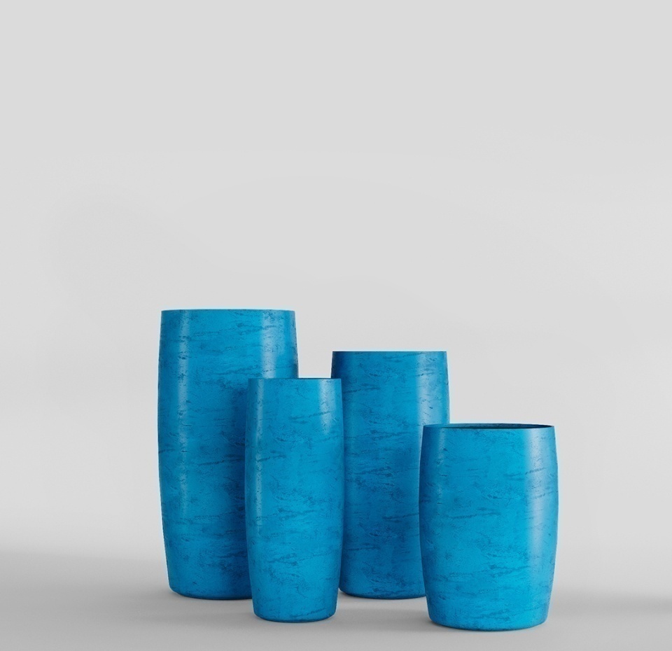 Кашпо CONCRETIKA CIGAR COBALT BLUE D37H57