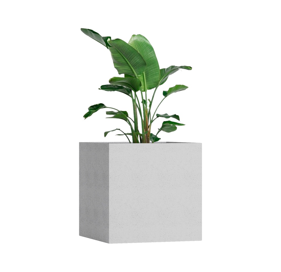 Кашпо CONCRETIKA CUBE EGG WHITE 100x100x100