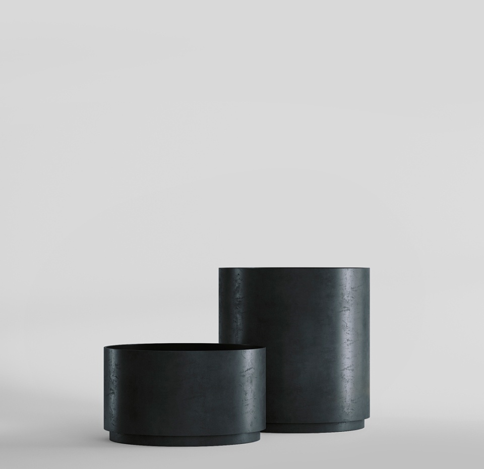 Кашпо CONCRETIKA CYLINDER XL ANTHRACITE D70H45