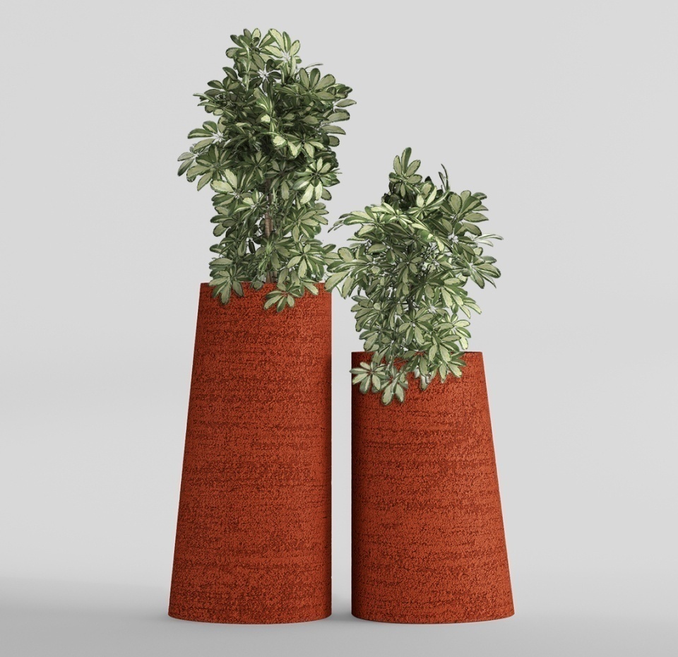 Кашпо CONCRETIKA DUET EROSIA CORAL D41H82