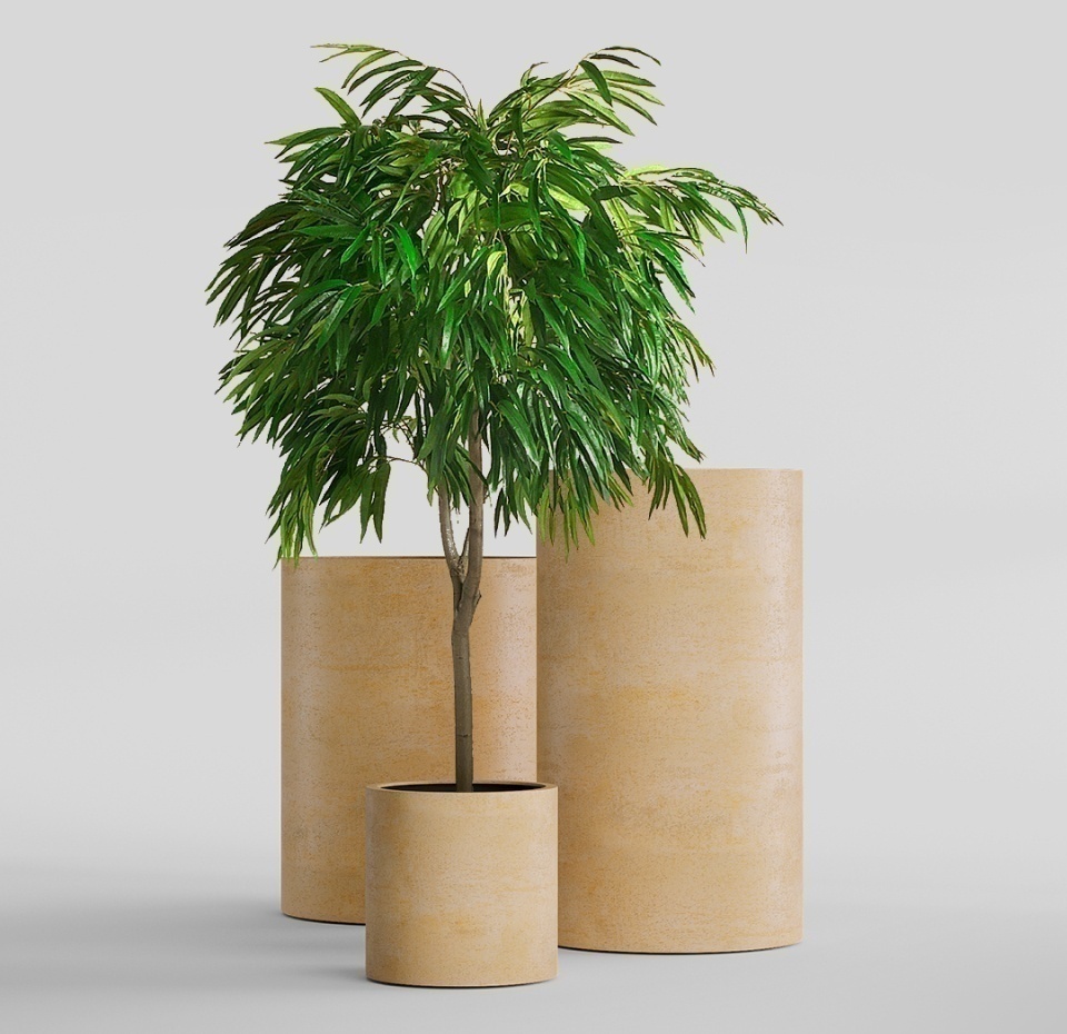 Кашпо CONCRETIKA CYLINDER LEMON D30H90