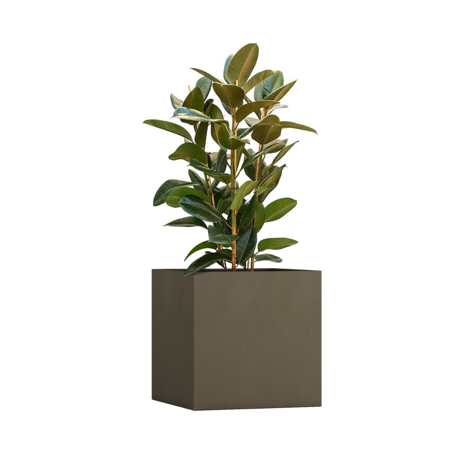 Кашпо CONCRETIKA CUBE OLIVE 70x70x70