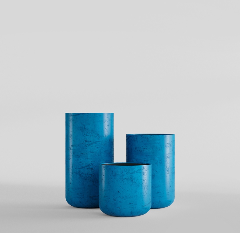 Кашпо CONCRETIKA TOPPER COBALT BLUE D40H40