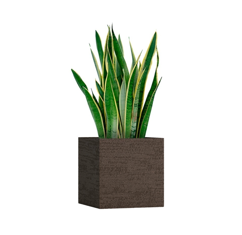 Кашпо CONCRETIKA CUBE EROSIA BROWN 40x40x40