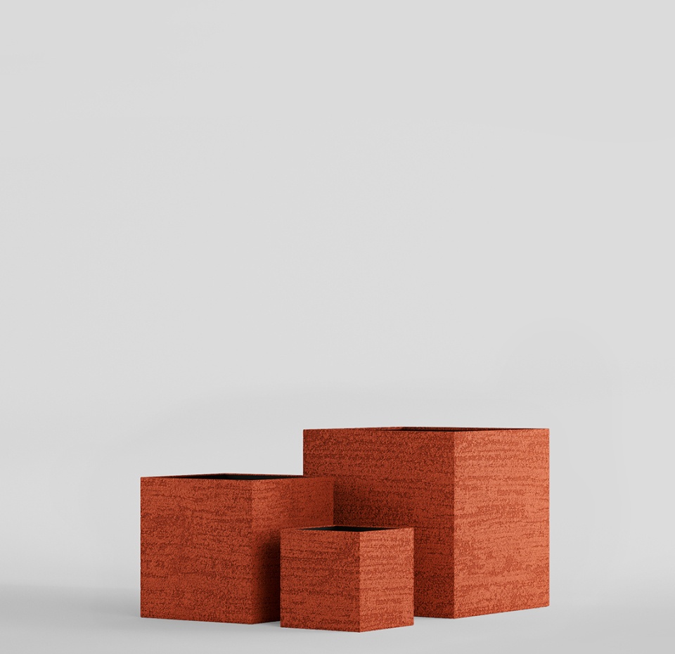 Кашпо CONCRETIKA CUBE EROSIA CORAL 40x40x40