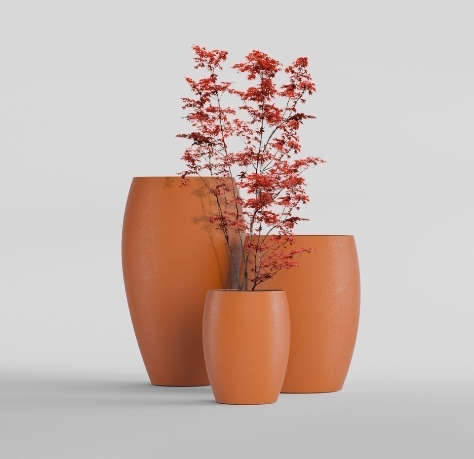 Кашпо CONCRETIKA OVAL CARROT D41H82