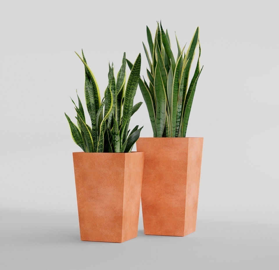 Кашпо CONCRETIKA CONIC RED CLAY 30x30x50