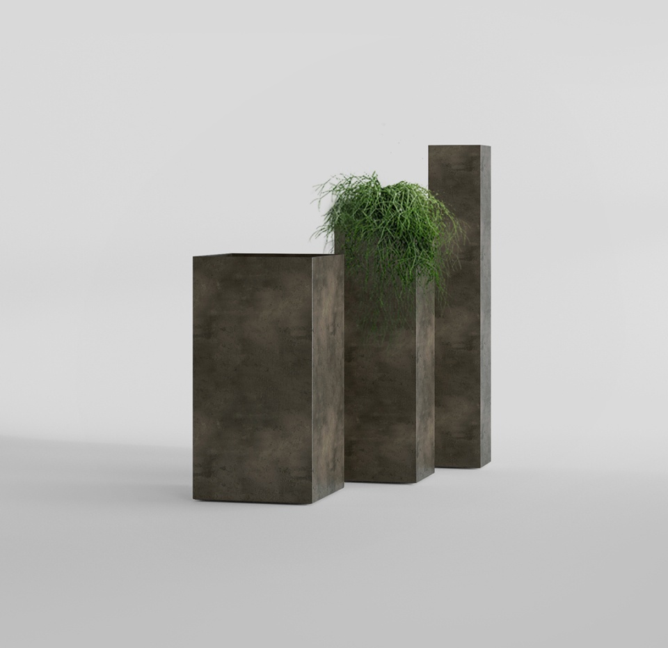 Кашпо CONCRETIKA COLONNA BREZENT GREY 20x20x120