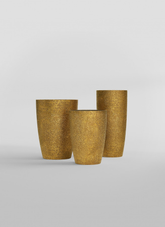 Кашпо CONCRETIKA CONUS RICH GOLD D48H60