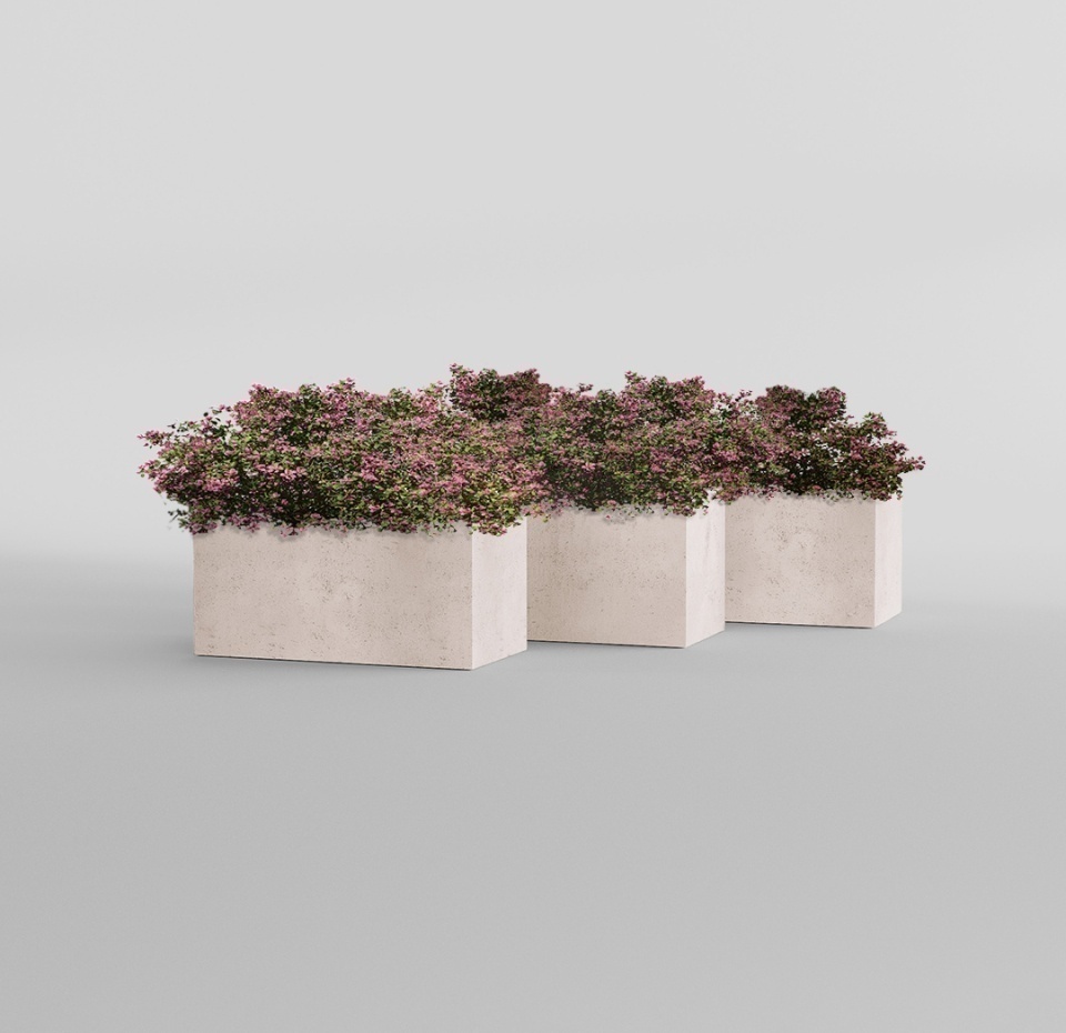 Кашпо CONCRETIKA BALCONY CONCRETE WHITE 40x20x15