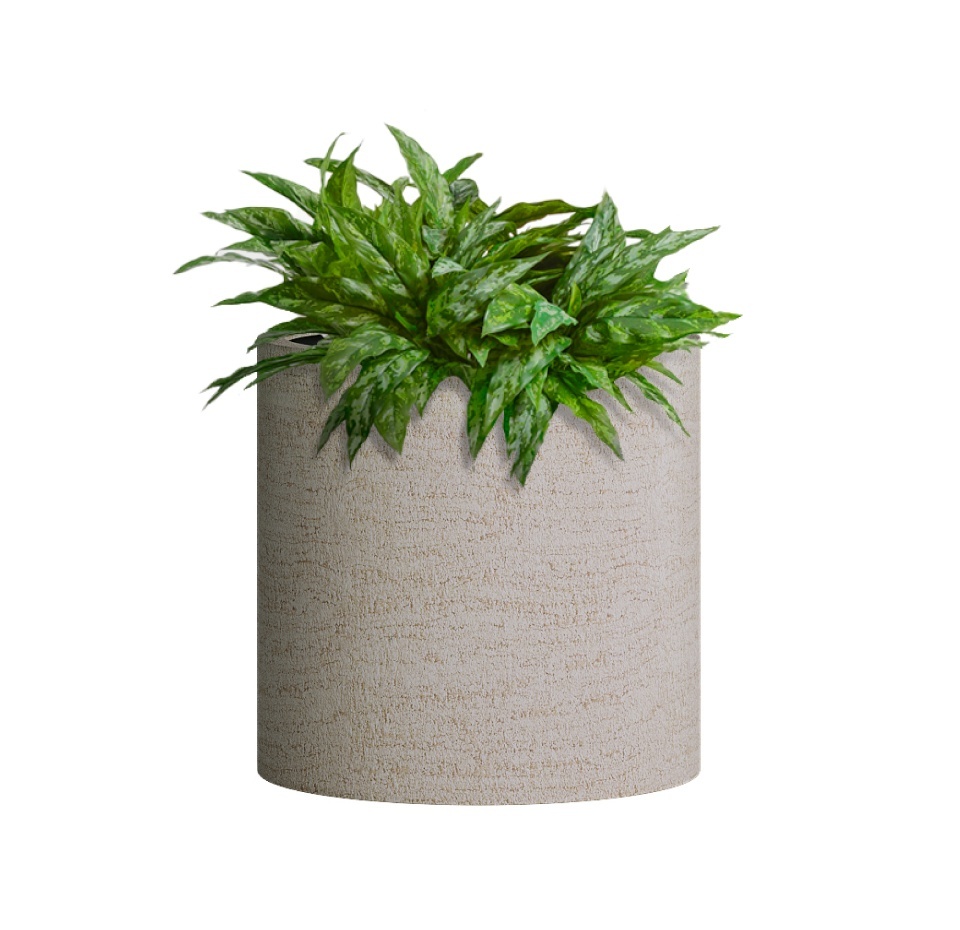 Кашпо CONCRETIKA CYLINDER EROSIA YELLOW D25H25