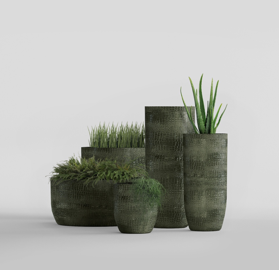 Кашпо CONCRETIKA YAR CAYMAN GREEN D46H110