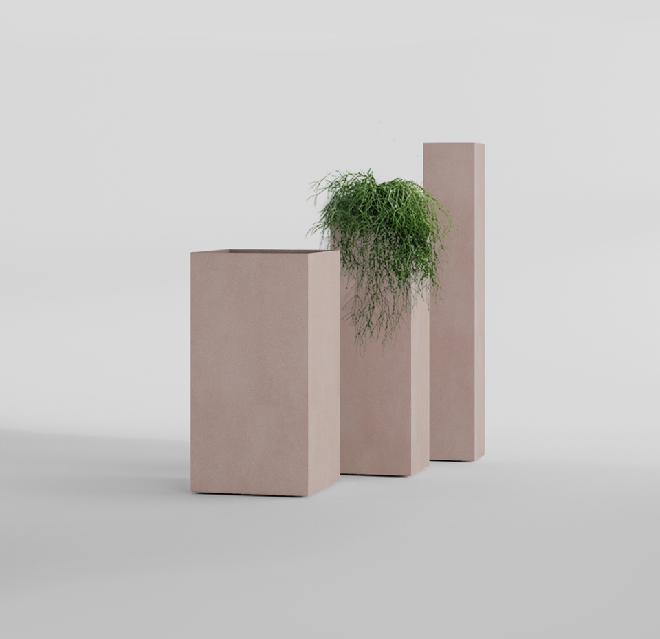 Кашпо CONCRETIKA COLONNA COCOA 30x30x90