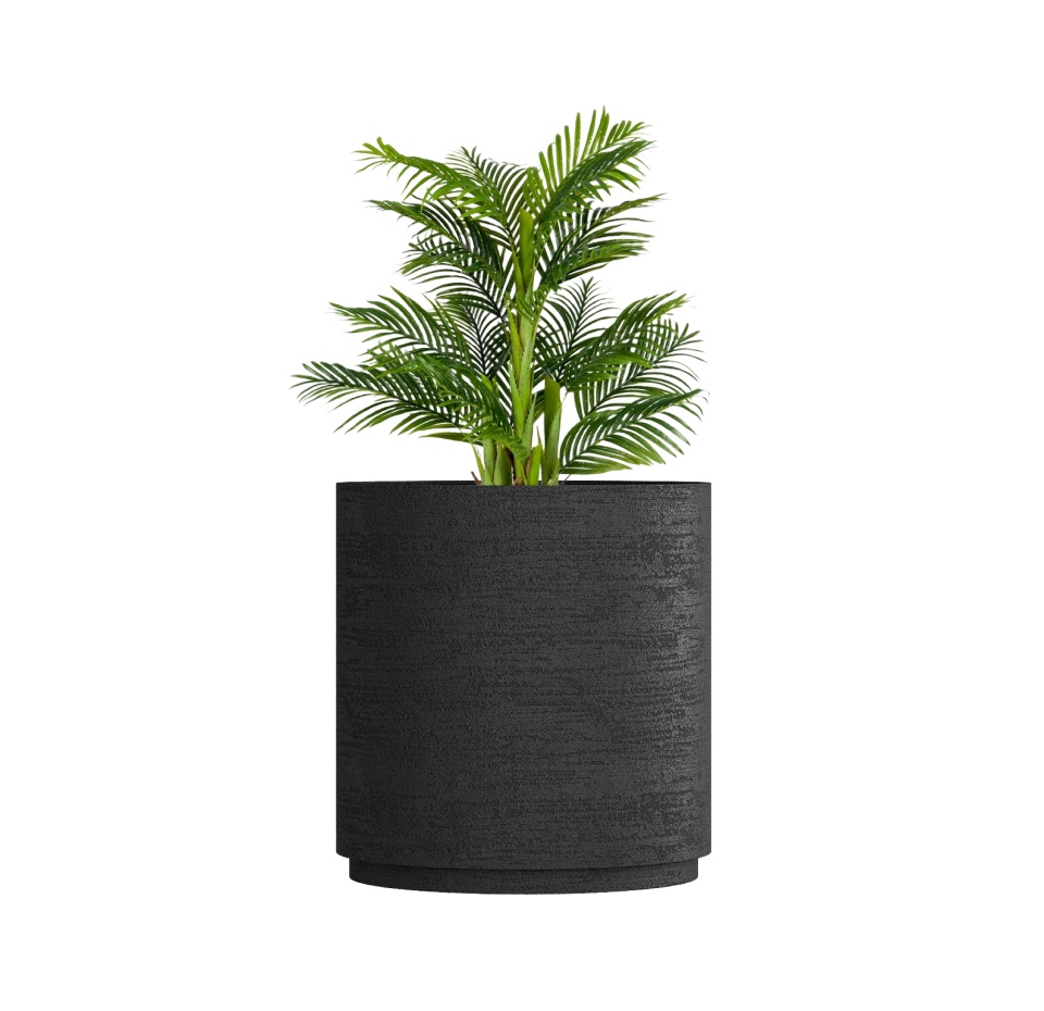 Кашпо CONCRETIKA CYLINDER XL EROSIA BLACK D100H105