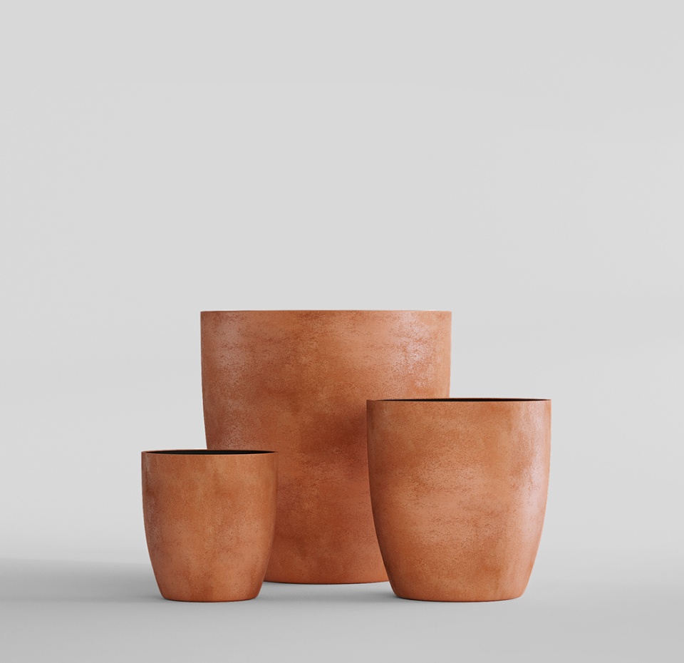 Кашпо CONCRETIKA VASE 3 RED CLAY D40H45