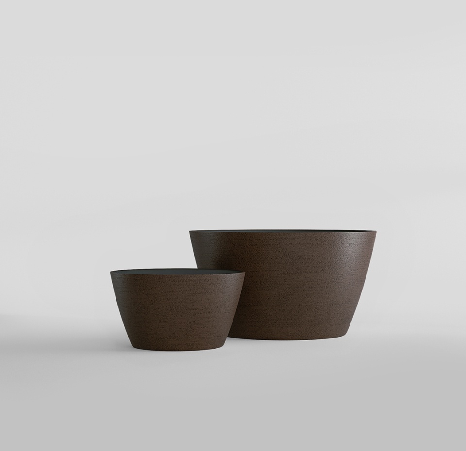 Кашпо CONCRETIKA BOWL EROSIA BROWN D52H29
