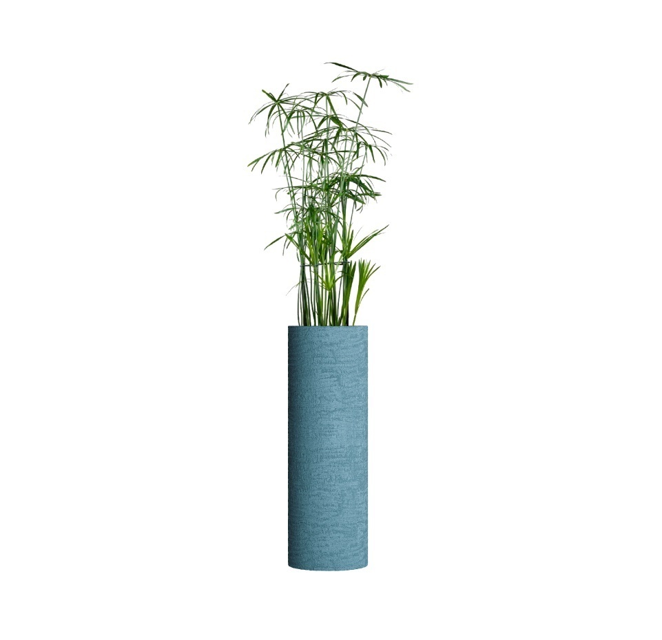 Кашпо CONCRETIKA CYLINDER EROSIA BLUE D30H90