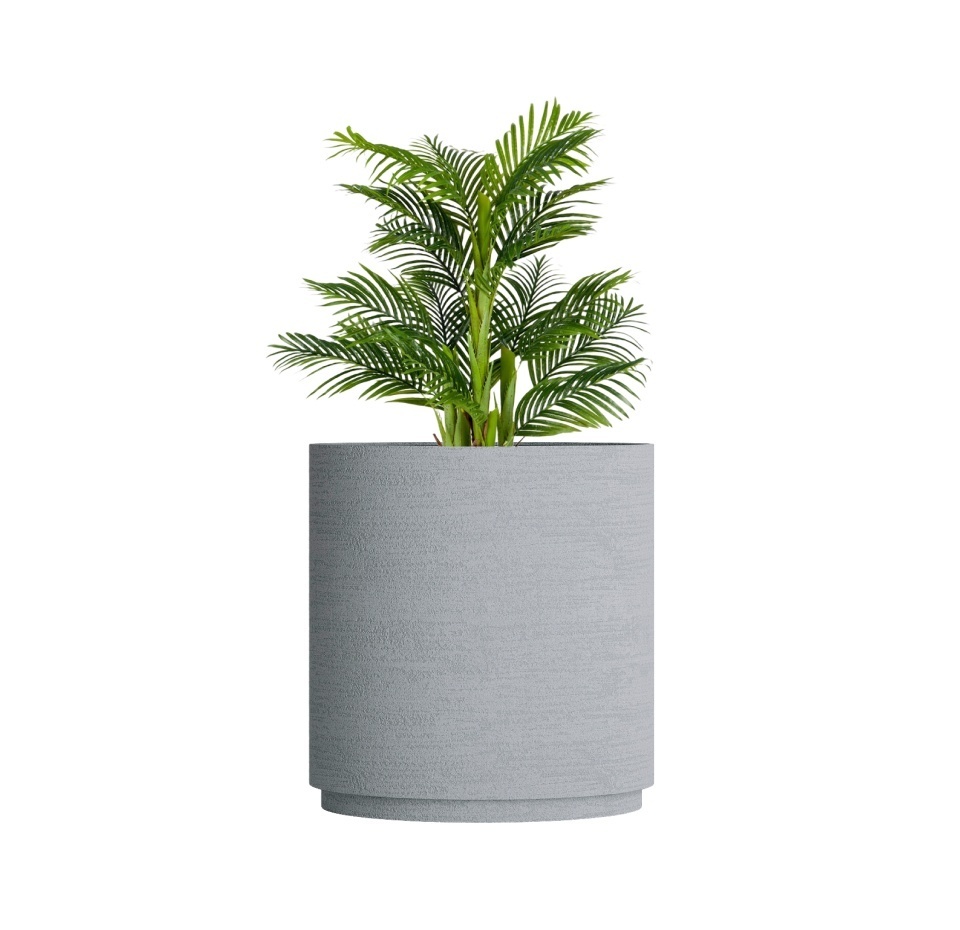 Кашпо CONCRETIKA CYLINDER XL EROSIA WHITE D100H105