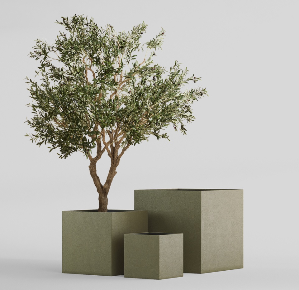 Кашпо CONCRETIKA CUBE HACKS 80x80x80