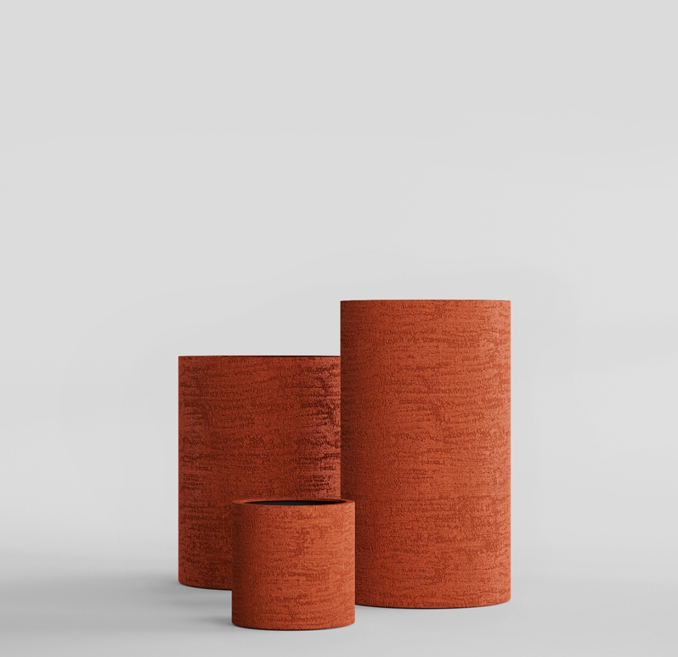 Кашпо CONCRETIKA CYLINDER EROSIA CORAL D60H65
