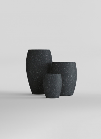 Кашпо CONCRETIKA OVAL EGG BLACK D60H88