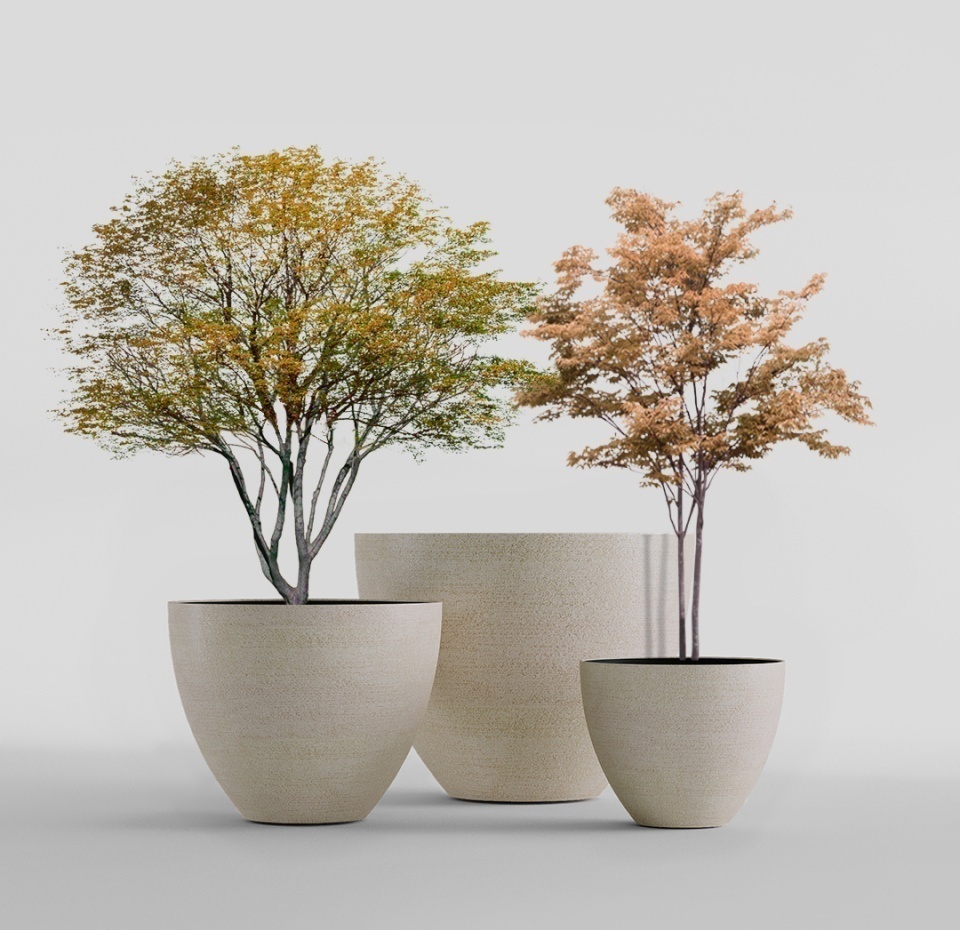 Кашпо CONCRETIKA UPON EROSIA YELLOW D75H65