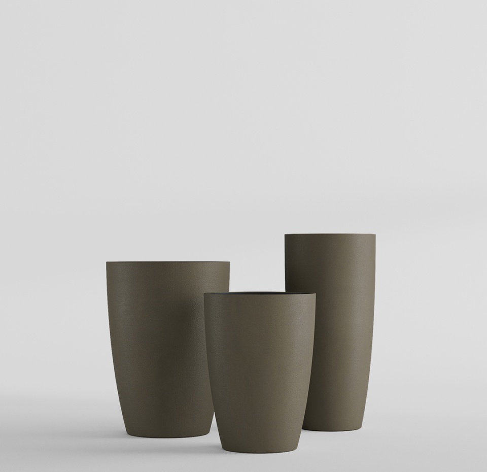Кашпо CONCRETIKA CONUS OLIVE D60H130
