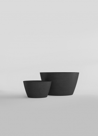 Кашпо CONCRETIKA BOWL EROSIA BLACK D65H36