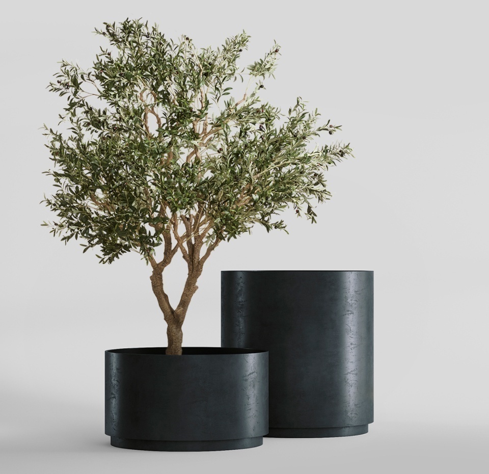Кашпо CONCRETIKA CYLINDER XL ANTHRACITE D80H85