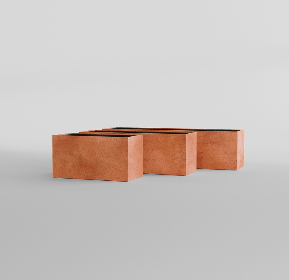 Кашпо CONCRETIKA BALCONY RED CLAY 80x20x20
