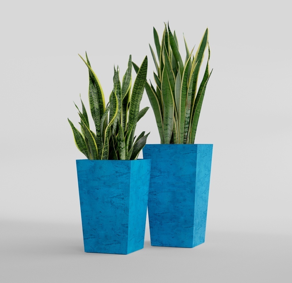 Кашпо CONCRETIKA CONIC COBALT BLUE 30x30x50