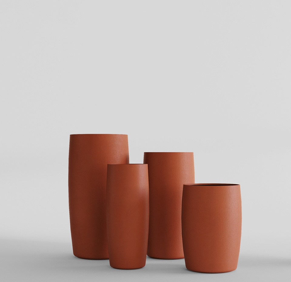Кашпо CONCRETIKA CIGAR TERRACOTTA D27H70