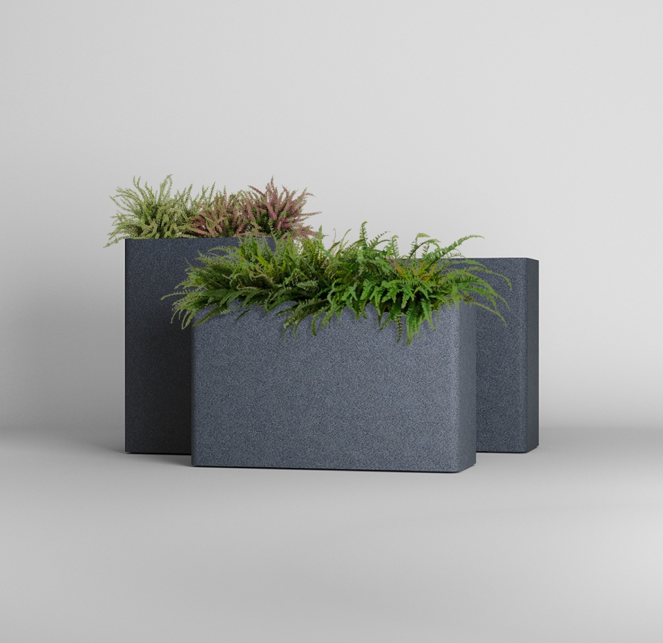 Кашпо CONCRETIKA FLORA BASALT 90x35x70