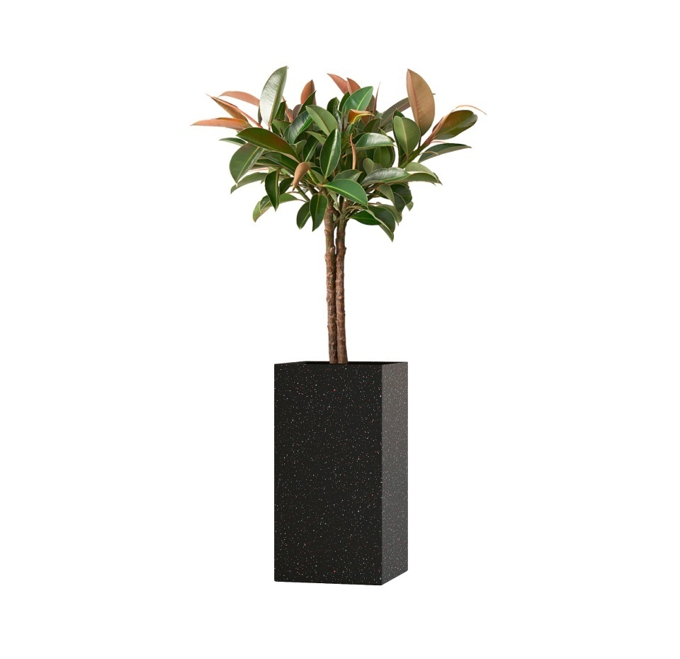 Кашпо CONCRETIKA COLONNA EGG BLACK 40x40x80