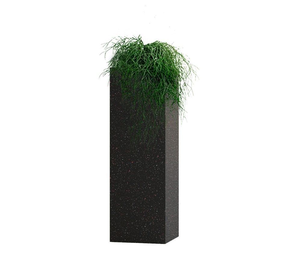 Кашпо CONCRETIKA COLONNA EGG BLACK 30x30x90